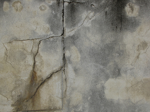 Cracked Grayish Blue Grungy Wall