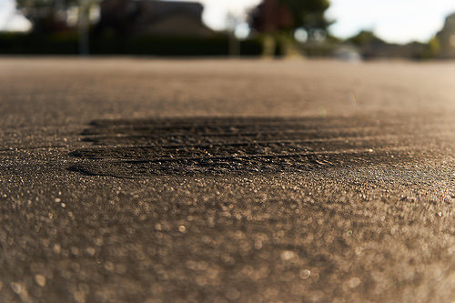 scarred asphalt