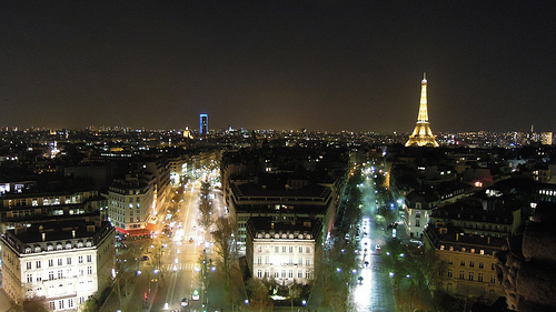 Montparnasse Tower & Eiffel Tower from the Arc de Triomphe, Paris